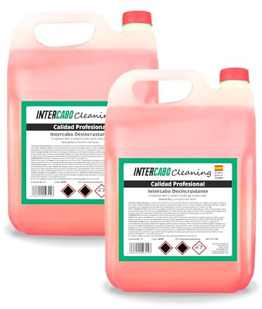 Pack 2 garrafas desincrustante profesional 5L - total 10L - descalcificador líquido para lavavajillas, grifería, maquinaria - elimina cal y sarro en equipos con agua dura - uso industrial - Intercabo