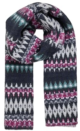 Weird Fish Heathfield Fair Isle Scarf Navy Size ONE