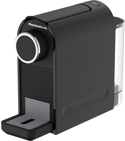 Melchioni Family | Macchina Caffè Amabile Compatibile Capsule Nespresso con Pompa 20 Bar, 2 Pulsanti Espresso Lungo e Corto, Serbatoio 0,5L, Design Compatto con Poggia Tazzina Regolabile, 1400W