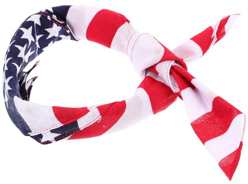 LRXIYODE Multifunktionales Bandana mit Amerikanischer Flagge Baumwoll Kopftuch als Stirnband und Einstecktuch für Herren UV Schutz Outdoor Schal für Radfahrer und Patriotische Feier