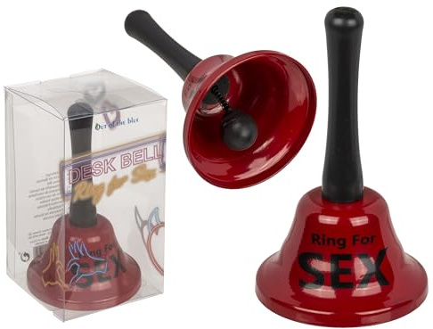 Tischglocke Ring für , rot mit schwarzem Griff, lustiges und originelles Geschenk für Paare, Valentinstag, Geburtstag