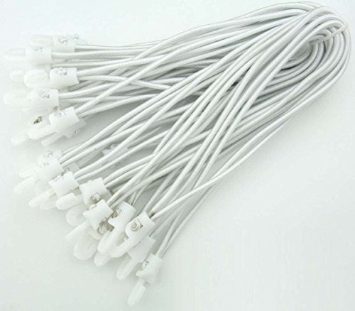 200 Stück Spannfix Planenspanner 25 cm, Ø 4 mm Weiss - Spanngummi mit Haken (200 Stück, Weiss)