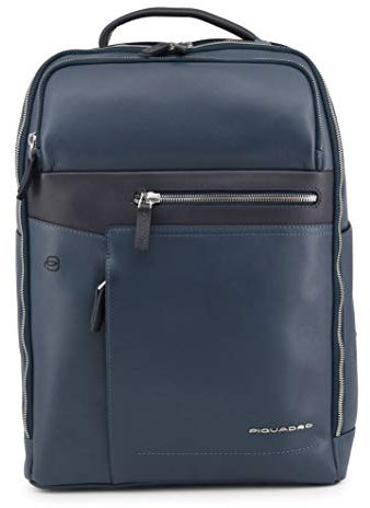 PIQUADRO Cary Zaino in pelle porta PC 14 a due scomparti, Blu