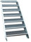 Srm-Design 7 Stufen Edelstahltreppe, Breite 60 cm, Geschosshöhe 100-140 cm, Robuste Außentreppe, Inklusive Zubehör