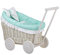 e-wicker24 Alles aus Weide Puppenwagen aus Weide mit Bettwäsche perfekte Geschenkidee Korbpuppenwagen schöner Spielzeug aus Korbgeflecht Korbwagen für Puppen Spielzeug für Mädchen (Creme, Mint)