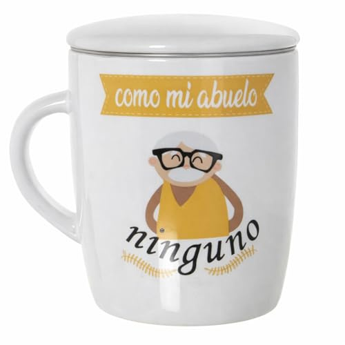 Taza infusión filtro acero inox Eres el mejor abuelo del mundo entero 385ml 8,5x10cm