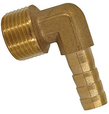 Schlauchverbinder, 90 Grad-Winkel, männlich, Stachelverbinder, Messing, BSP-Schlauch, Endrohr für Luft, Kraftstoff, Wasser, 2 Stück