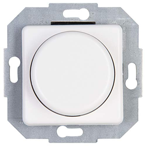 Kopp Europa arktis-weiß, Universal-Dimmer mit Druck-Wechsel-Schalter für LED, Phasenan- und Phasenabschnitt, LED 3-100 Watt, Glühlampen 10-250 Watt, 846313083