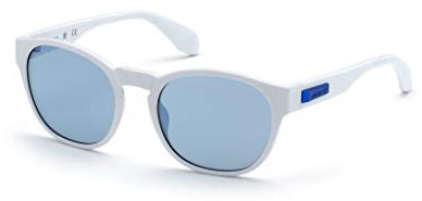 Adidas Unisex-Erwachsene OR0014 Sonnenbrille, White/blu Mirror, 54