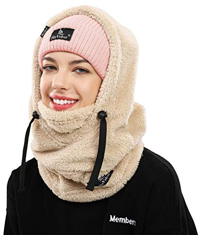 Shy Velvet Passamontagna in Pile Termico Invernale per Uomo Donna Multifunzionale Antivento Caldo Maschera da Sci Copriviso con Scaldacollo per Sport all'Aria Aperta Cappello Ciclismo Escursionismo