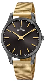 Festina Damen Analog Quarz Uhr mit Edelstahl Armband F20508/1