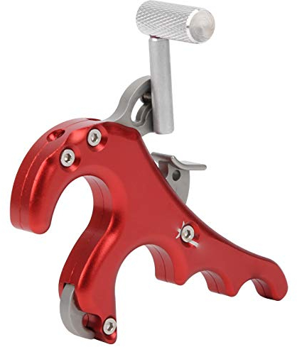 Drfeify Bow Release Aids, 4 Finger Grip Thumb Caliper Metall Release Aids Bow Upgrade Ersatzzubeh?r(rot) Playing Accessories Musical Instrument Accessories