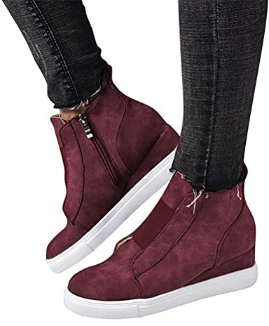 Onsoyours Stivali Stivaletti Traforati da Donna Scarpe col Tacco Estivi Primaverili Morbidi Estate Primavera con Fibbia A Rosso 39 EU