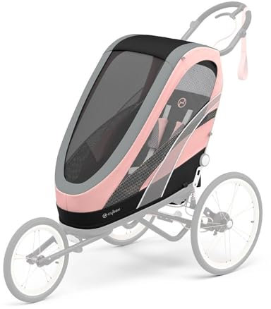 Cybex Remorque Multisport ZENO, De 6 mois à 4 ans env., Max. 111 cm et 22 kg, Unité de Siège pour Poussette Multisport, Rose (Silver Pink)