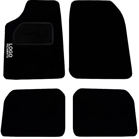 Auto Accessori Lupex Auto-Fußmatten-Set, kompatibel mit Corsa, Fußmattenset personalisiert mit gesticktem Autonamen, Teppichmaterial, mit Fallschutz, Komplettset für Vorder- und Rückseite