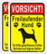 Schild Vorsicht Freilaufender Hund 25x18cm Tor Bitte geschlossen halten Schilder Aluminium Freilaufender Hunde ​Betreten auf eigene Gefahr Warnschild GartenTürschild für Außen-und Innenbereich 2 Stück