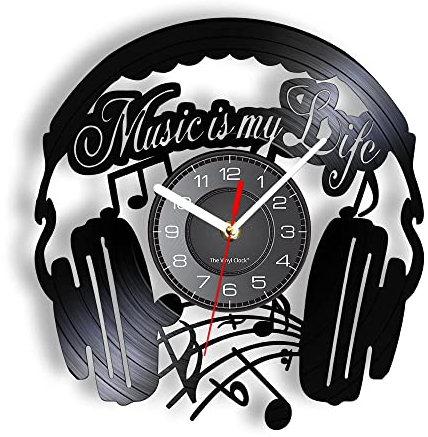 Smotly Vinyl-Wanduhr Mit Retro-Kopfhörer-Thema - Ein Geschenk für Musikliebhaber