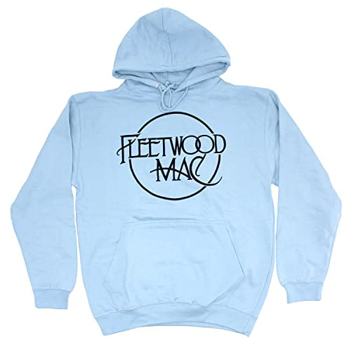 Fleetwood Mac Hoodie Classic Band Logo Official Unisex Light Blue Pullover M