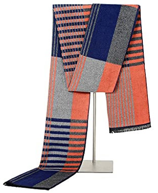 Kaschmir-Schal für Herren, Winter, Freizeit, Business, Karierte Krawatten und Lange Schals, Stil, Geschenk für Männer (Farbe: C)