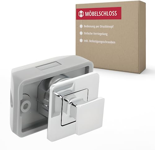 Gedotec Push Lock Schloss Wohnmobil I Camping Schubladen Verschluss wie Pull Lock I Möbelschloss Square Latch I Camper Ausbau Möbel I Druckknopfverriegelung quadratisch Wandstärke 12-16mm