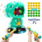 EagleStone Moveable Dinosaur Shooting Toys Triceratops Toys Kids Shooting Games Toys with LCD Score Record&LED, Hand-Eye Coordination Practice Toys Gift for Boys and Girls, Green, Medium
