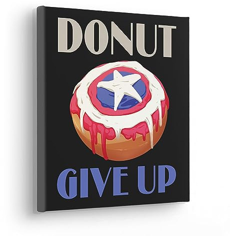 Komar Komar Keilrahmenbild - Donut give up - Größe 30 x 30 cm - Kinderzimmerbild, Wandbild, Kinderzimmer