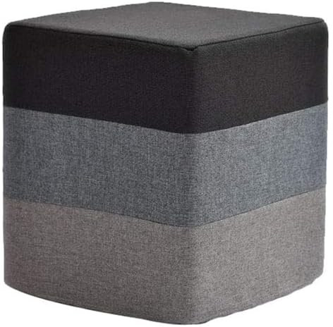 JCAKES Hocker Ottomane, Fußhocker, tragbar, Picknicksitz, vielseitig, platzsparend, Würfel, maximale Belastung 300 kg, rutschfest, Grau, 29 x 29 x 35 cm Stilvolle