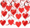 30 Stück Hängende Rotes Liebesherz Dekorationen, Rot Herz Wirbel Luftschlangen Ornament, Rote Herzdekoration mit Spirale Girlanden, Deckenbehänge für Valentinstag/Weihnachten/Hochzeit/Geburtstag Deko