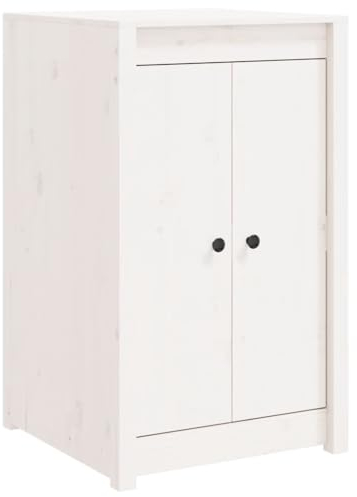 vidaXL Outdoor Küchenschrank, Gartenschrank mit viel Stauraum, Küchenzeile Unterschrank mit modularem Design, Außenküche Schrank Terrassenschrank, Weiß Massivholz Kiefer