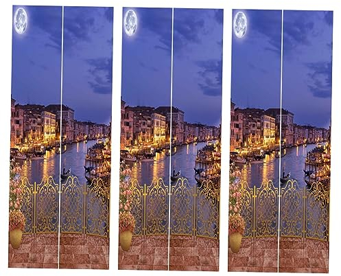 jojofuny 6 Stk Tür Aufkleber Selbstklebende Tapete Wandbild Wald Waldtapete Büro Aufkleber Wasserfester Türaufkleber Pinup-aufkleber Türstock Berg 3d Landschaftswandbild Bücherregal Pvc