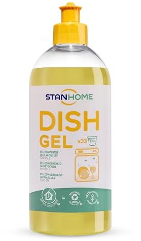 STANHOME | Gel concentré Lave-vaisselle tout-en-1 DISH GEL, Lessive Brillante Lave-vaisselle Multifonction, 500 ml