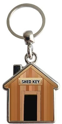 Shed Key Keyring Metal House Shape Garden Key Chain Birthday Gift H67