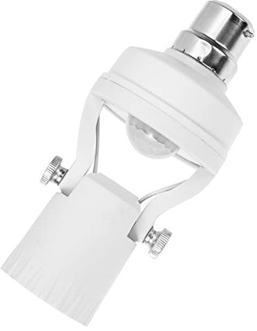 BESTonZON B27 Induction Lamp Holder Screw Bulb Holder Motion Sensor Bulb Holder Auto on Light Holder B22 Screw Sensor Lamp Socket Motion Sensor Lamp White E27 Human Sensor Body Light Iron