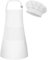 BOUBONI Delantal infantil y gorro de cocinero ajustable con 2 bolsillos, gorro de cocinero y delantal para cocinar, hornear y pintar, A-blanco., L