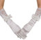 LEEQ Mädchen Hochzeit Handschuhe - Weiße Satin Kleider Handschuhe Lange Formelle Schleife Handschuhe für Erstkommunion Geburtstag Festzug Urlaub Maskerade Blumenmädchen