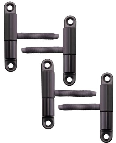 SOTECH 4 Stück Türbänder Einbohrband 15 x 83 mm mit Zapfen M8 x 47 mm Renovierband Anschraubband Scharnier für Innentüren zum Anschrauben/Einbohren (Stahl schwarz)
