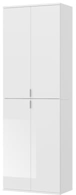 Inn.Furn Garderobenschrank weiß Hochglanz Mehrzweckschrank Schuhschrank Flur Diele 61 x 193 cm SystemX