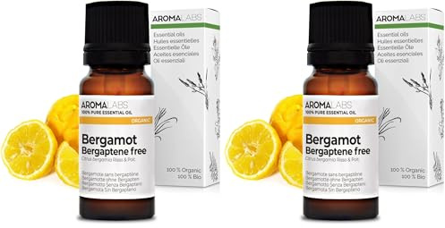 Bio - Bergamot Bergaptene Free Essential Oil - 10mL - 100% Pure, Natural, Chemotyped and AB Certified - AROMA LABS (French Brand) (Pack of 2)
