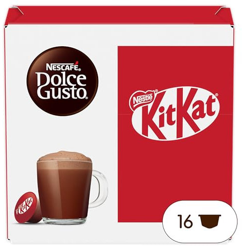 NESCAFÉ DOLCE GUSTO KitKat Goût Cacao et Wafer, 16 capsules compatibles Nescafé Dolce Gusto