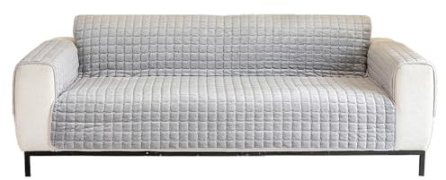 SEMGABO Sesselschoner für Relaxsessel, Fernsehsessel Schutzbezug, Sesselüberwurf mit Armlehnen, mit Taschen und Gummiband, Schutz vor Schmutz und Kratzern, Grau,3 Sitz(167 * 190cm)