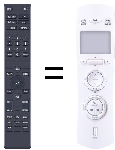 TCNOUMT Télécommande de rechange RC-48S pour Bose Personal Music Center II PMCII RC48S2-27 Lifestyle V35 V25 & 135 Music Center II