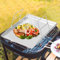 Edelstahl Grillplatte, Universal BBQ Plancha passend für Weber Gasgrill und Holzkohlegrill (40 * 30cm)
