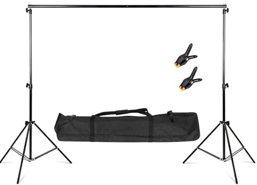 Youyijia 2 x 3m Hintergrund Fotografie Stützsystem Verstellbarer Fotostudio Hintergrundständer Photo Video Hintegrundsystem Backdrop Stativständer für Produktfotografie Portrait Party Hochzeit (2x3m)