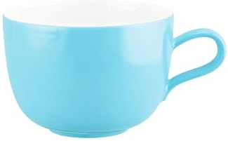 Seltmann Weiden Liberty Pure Colors Lagoon Blue Milchkaffeetasse, 380 ml, Farbige Cappuccinotasse, Mix-&-Match-Geschirr, Spülmaschinen- und Mikrowellenfest, Porzellan, Blau