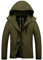 Vijamiy Vêtements Imperméable Femme Coupe-vent à Capuche Doublure en Maille Veste Respirante Randonnée Veste courte, Légère et Imperméable(Vert Armée,XL)