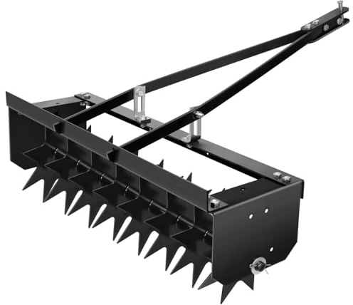 TUPOSTAR 32 RasenbelüFter, RasenbelüFter Zum Hinterherziehen, RasenbelüFter, RasenlüFter Walze, FüR Garten, Gras, Terrasse, Hof, Bodeneindringspikes,Schwarz