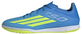 adidas Unisex F50 Club Indoor Football Shoes, Lucid Ray Blue/Team solar Yellow 2/Lucid Aquamarine, 42 EU