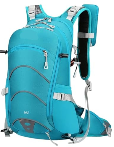 BOJHGO Fahrradrucksack 20L Wasserdichter Fahrradrucksack Belüftet Radfahren Klettern Reisen Laufen Tragbarer Rucksack Outdoor-Sport Wasserbeutel(Blue)