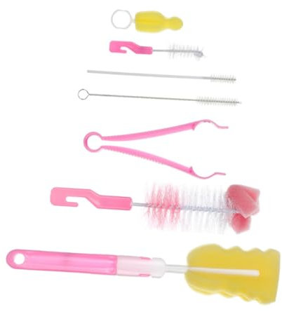 PACKOVE 14pièces Kit De Nettoyage pour Biberons Brosse Et Éponge pour Tétines Biberons De Lait Boîtes De Lait Poudre Tire-Lait
