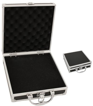 Caja de herramientas portátil, mini maletín de aluminio, caja de herramientas pequeña de aluminio, caja de herramientas con acolchado de espuma, caja de herramientas de aluminio, (L- 21.5 * 21.5 * 6.5